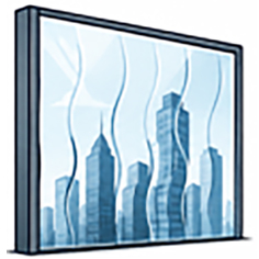 Glass reflection distortion